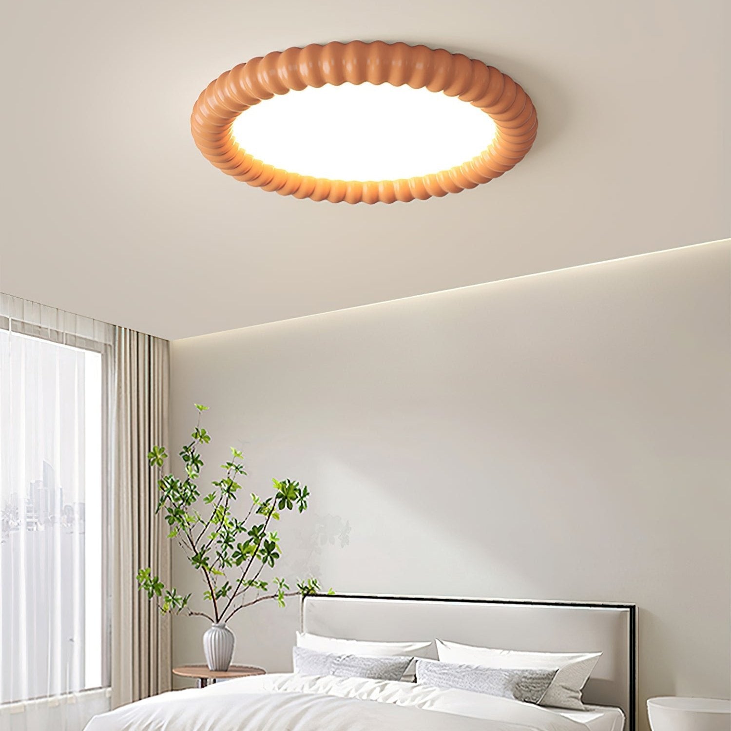 AeroFlow Modern Ceiling Light With Wavy Pattern Design