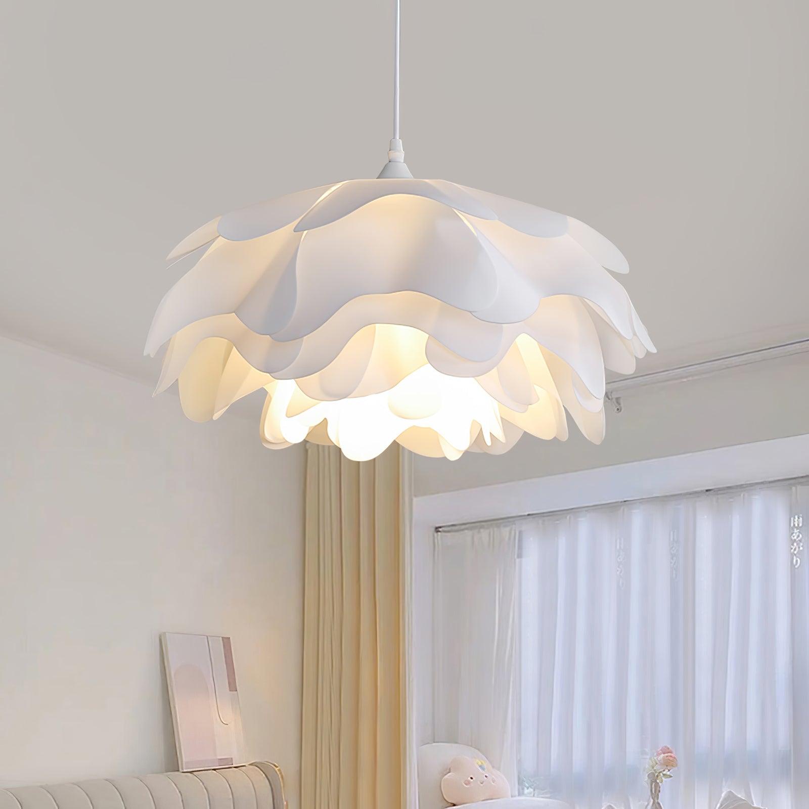 Asterra Petal Pendant Light in White With Soft Diffused Glow