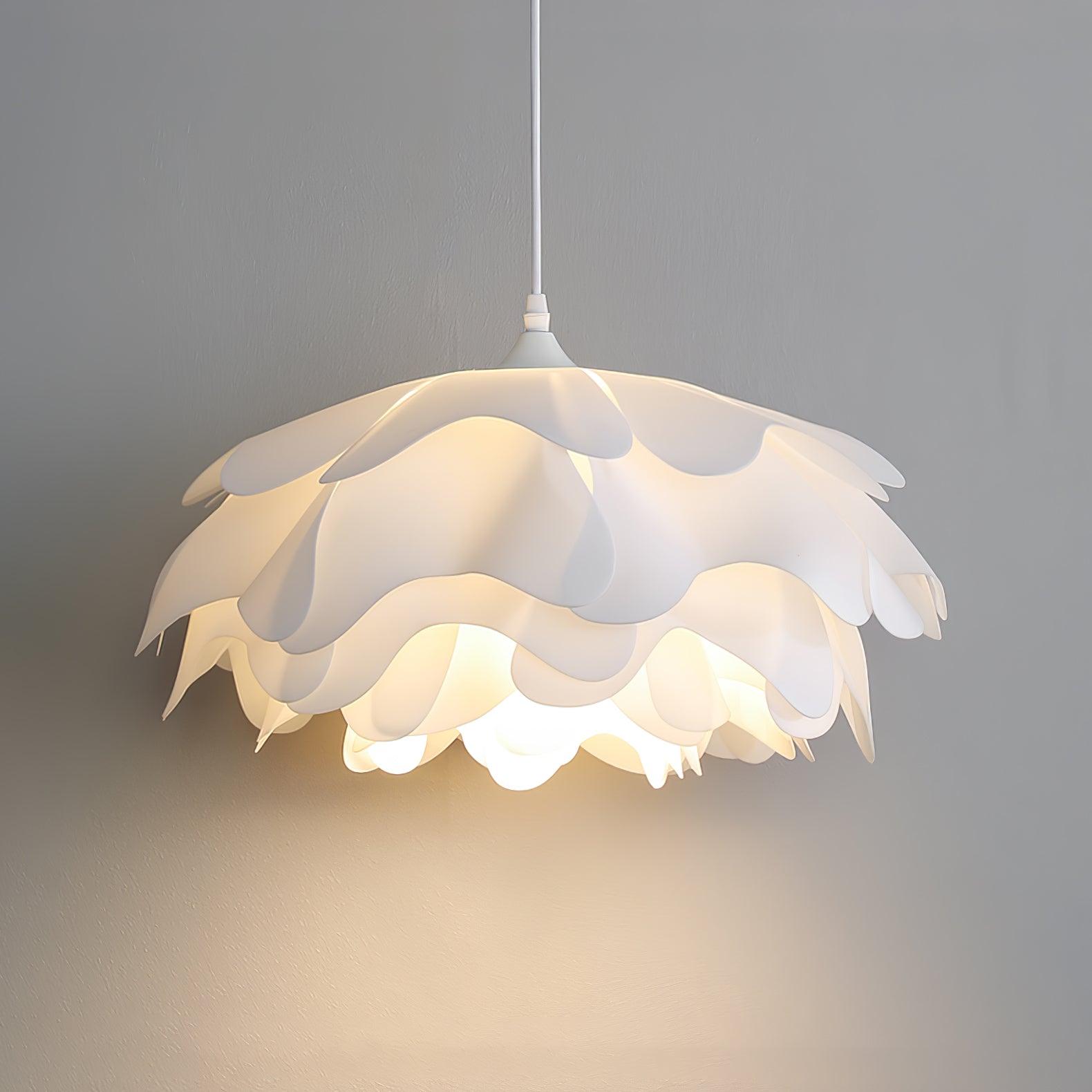 Asterra Petal Pendant Light in White With Soft Diffused Glow