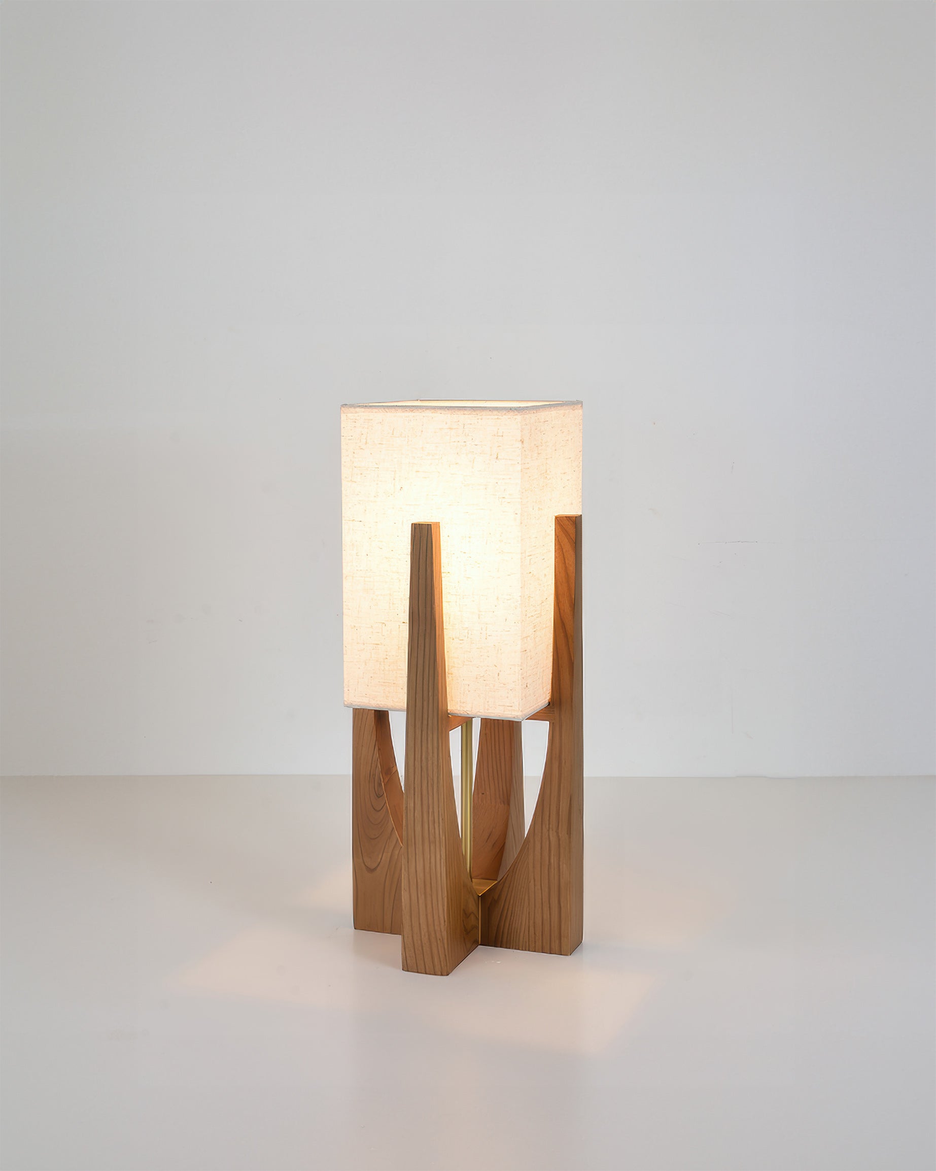 Kairoa Walnut Floor Lamp With Brass Accents Minimalist Japanese Design