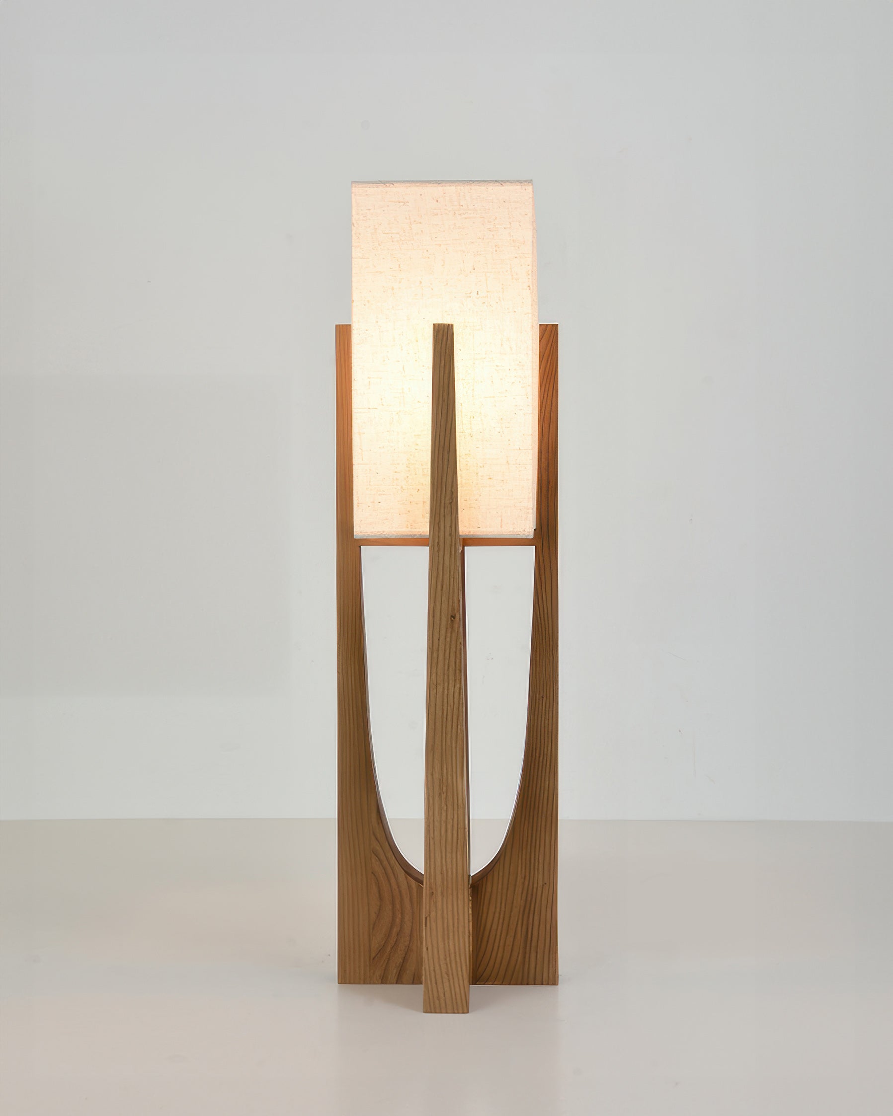 Kairoa Walnut Floor Lamp With Brass Accents Minimalist Japanese Design