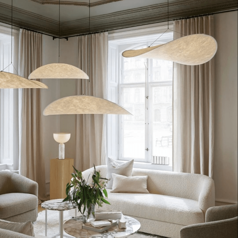 Nyara Japandi Silk Pendant Light for Cozy Ambient Lighting